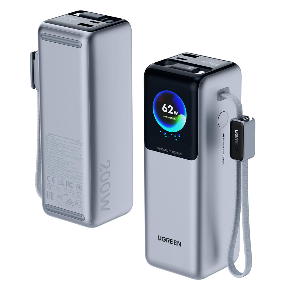 Εξωτερική Μπαταρία UGREEN PB728 (75702B), 25000mAh, 200W, QC + PD, 1 x USB-A - 3 x USB-C, Γκρι