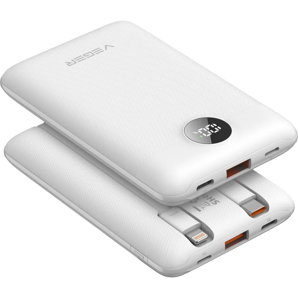 Εξωτερική Μπαταρία Veger C11C, 10000mAh, 22.5W, QC + PD, 1 x Lightning - 1 x USB-A - 2 x USB-C, Λευκή