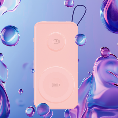 Εξωτερική Μπαταρία Wireless 3MK PastelUp, 10000mAh, 22.5W, QC + PD + FQI, 1 x USB-A - 1 x USB-C - 2 x QI, Ροζ