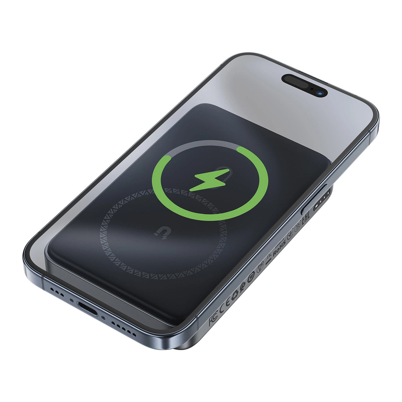 Acefast M10 Wireless External Battery, 10000mAh, 30W, PD + FQI, 1 x QI - 2 x USB-C, Black
