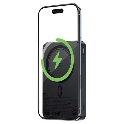 Acefast M31 Wireless External Battery, 10000mAh, 22.5W, QC + PD + FQI, 1 x QI - 1 x USB-A - 2 x USB-C, Black