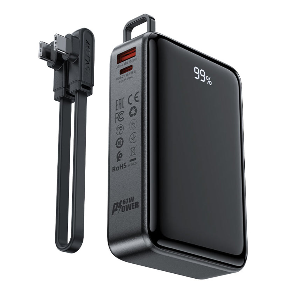 Εξωτερική Μπαταρία Acefast M4, 20000mAh, 67W, PD, 1 x USB-A - 2 x USB-C, Μαύρη