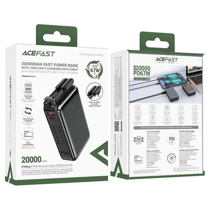Εξωτερική Μπαταρία Acefast M4, 20000mAh, 67W, PD, 1 x USB-A - 2 x USB-C, Μαύρη