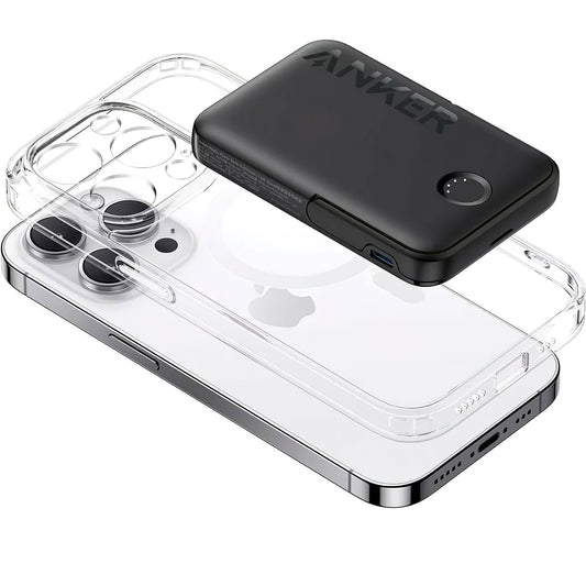 Ασύρματη εξωτερική μπαταρία Anker 322 MagGo, 5000mAh, 12W, 1 x QI - 1 x USB-C, μαύρο A1618G11
