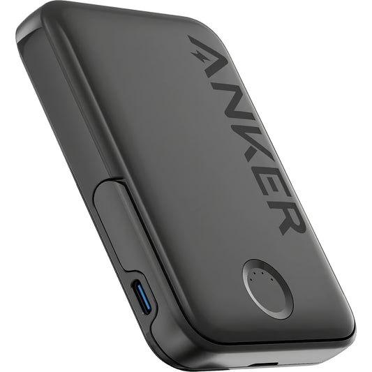 Ασύρματη εξωτερική μπαταρία Anker 322 MagGo, 5000mAh, 12W, 1 x QI - 1 x USB-C, μαύρο A1618G11