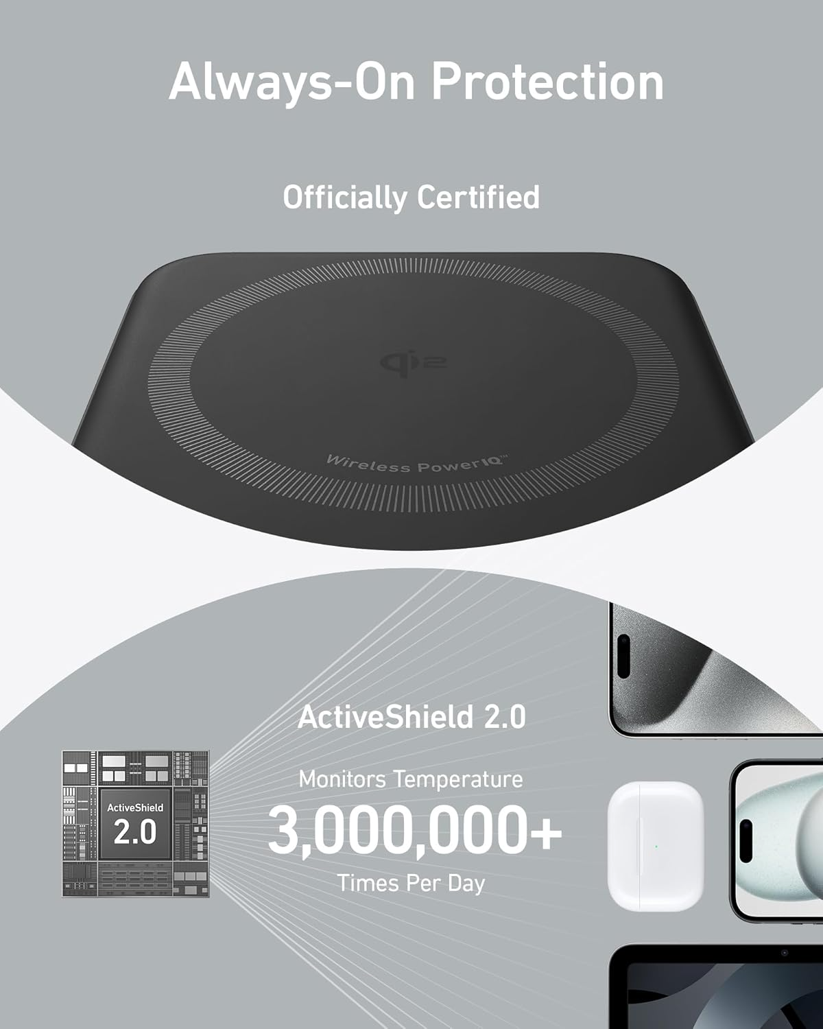 Εξωτερική Μπαταρία Wireless Anker MagGo, 10000mAh, 27W, PD + FQI, 1 x QI - 1 x USB-C, Μαύρη A1654011