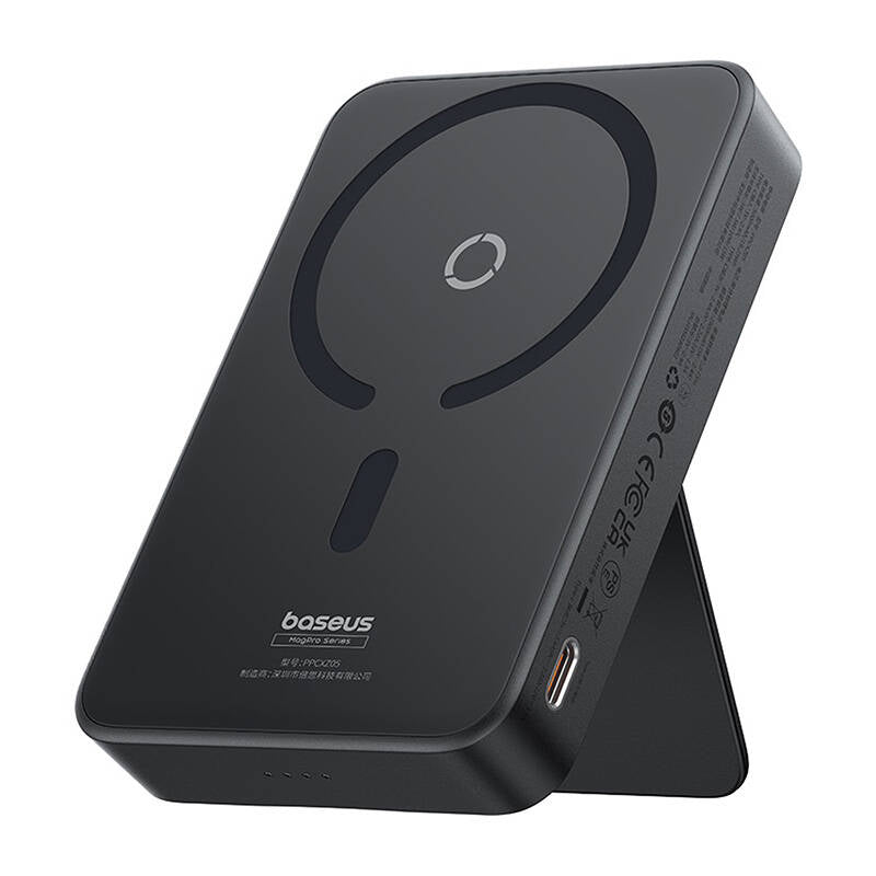 Εξωτερική Μπαταρία Wireless Baseus MagPro PPCXZ05, 5000mAh, 20W, PD + FQI, 1 x QI - 1 x USB-C, Μαύρη, Επανασφραγισμένη P10064101123-00
