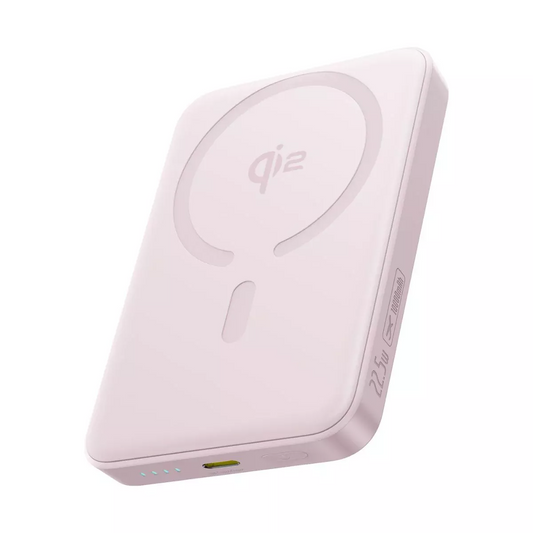 Εξωτερική Μπαταρία Ασύρματη Baseus Enerfill FM12, 10000mAh, 22.5W, PD + FQI, 1 x QI - 1 x USB-C, Ροζ E0028502
