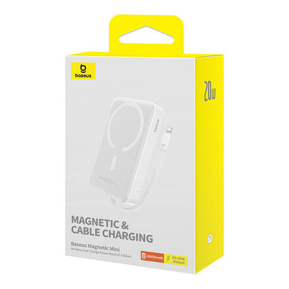 Εξωτερική Μπαταρία Wireless Baseus Magnetic Mini, 10000mAh, 20W, PD + FQI, 1 x Lightning - 1 x QI - 1 x USB-C, Λευκή P10022109223-00