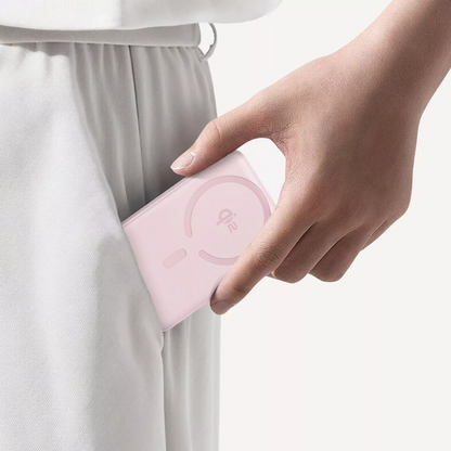 Εξωτερική Μπαταρία Ασύρματη Baseus Enerfill FM12, 10000mAh, 22.5W, PD + FQI, 1 x QI - 1 x USB-C, Ροζ E0028502
