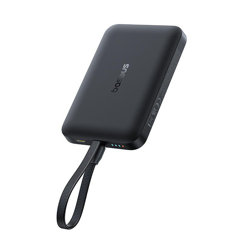 Baseus EnerFill FM11 Wireless Power Bank, 10000mAh, 30W, PD + FQI, 1 x QI - 2 x USB-C, Black E0028904
