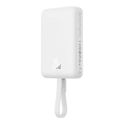 Εξωτερική Μπαταρία Wireless Baseus Magnetic Mini, 10000mAh, 20W, PD + FQI, 1 x Lightning - 1 x QI - 1 x USB-C, Λευκή P10022109223-00