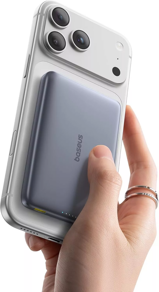 Εξωτερική Μπαταρία Ασύρματη Baseus PicoGo AM41, 10000mAh, 27W, PD + FQI, 1 x QI - 1 x USB-C, Γκρι E0027200