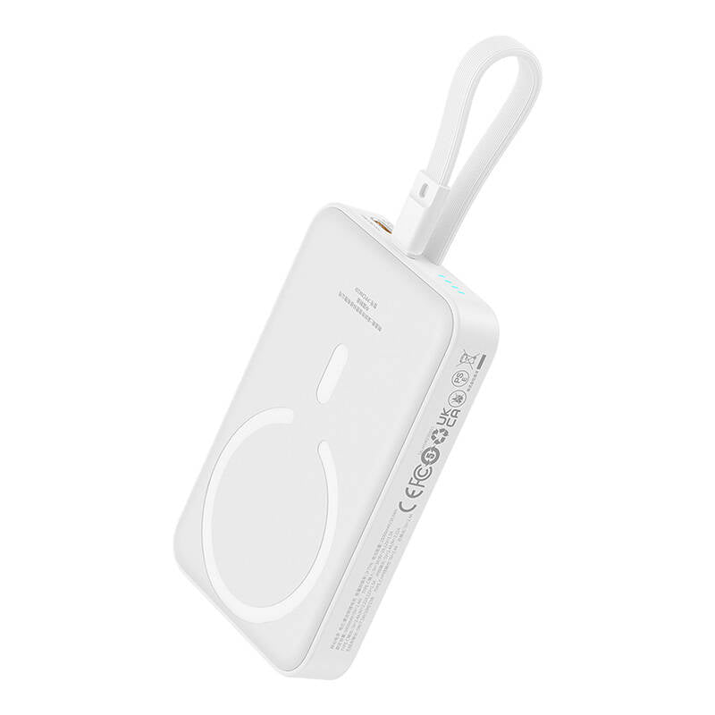 Εξωτερική Μπαταρία Wireless Baseus Magnetic Mini, 10000mAh, 20W, PD + FQI, 1 x Lightning - 1 x QI - 1 x USB-C, Λευκή P10022109223-00