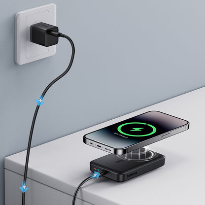 Baseus Magnetic Mini External Wireless Battery, 10000mAh, 20W, PD + FQI, 1 x QI - 1 x USB-C, Black P10059001113-00