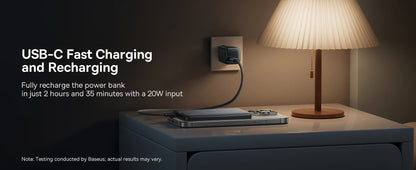 Εξωτερική Μπαταρία Ασύρματη Baseus PicoGo AM41, 10000mAh, 27W, PD + FQI, 1 x QI - 1 x USB-C, Μπεζ E0027203