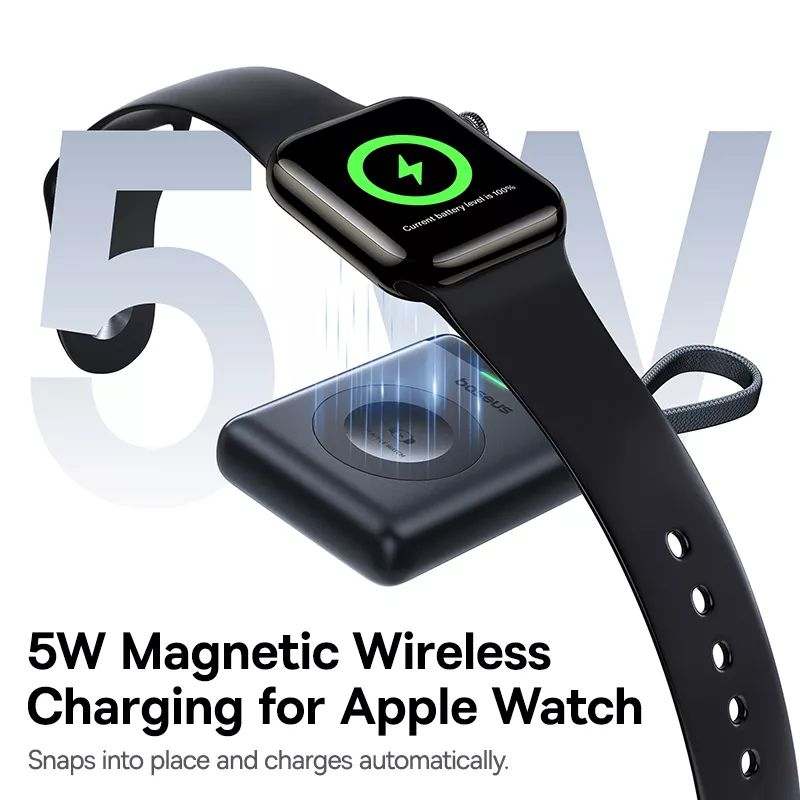 Εξωτερική Ασύρματη Μπαταρία Baseus EnerFill FW11 για Apple Watch Series, 1640mAh, 5W, 1 x QI, Μαύρο E0205301