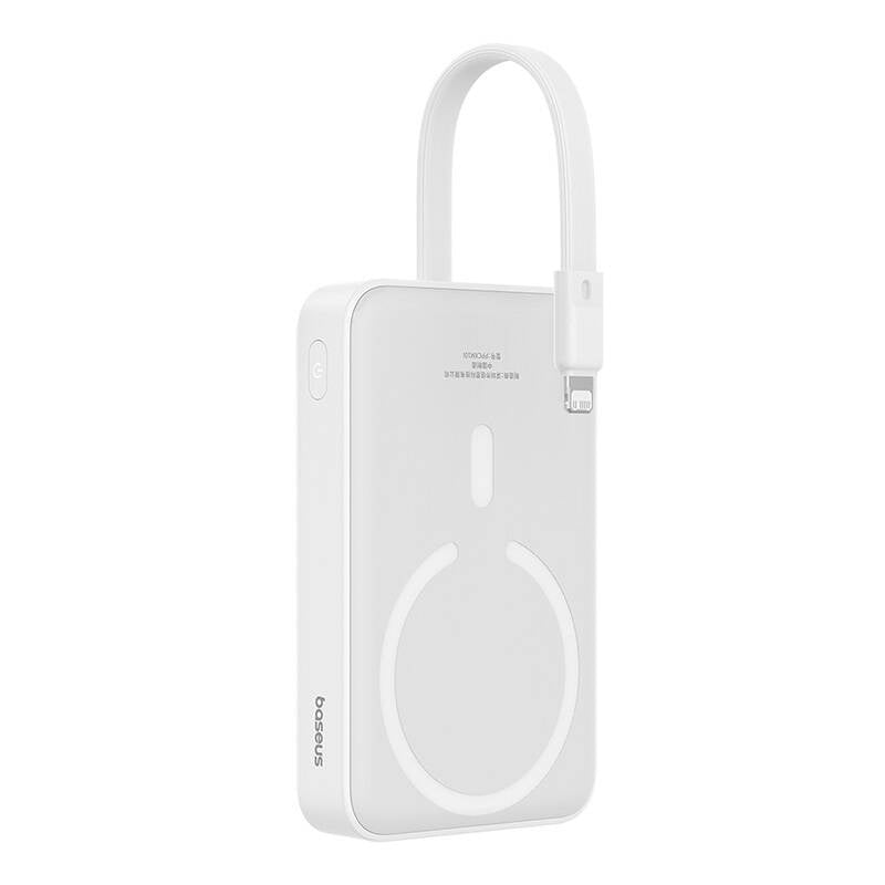 Εξωτερική Μπαταρία Wireless Baseus Magnetic Mini, 10000mAh, 20W, PD + FQI, 1 x Lightning - 1 x QI - 1 x USB-C, Λευκή P10022109223-00