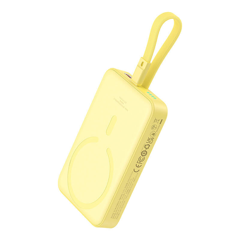 Εξωτερική Μπαταρία Wireless Baseus Magnetic Mini, 10000mAh, 20W, PD + FQI, 1 x Lightning - 1 x QI - 1 x USB-C, Κίτρινη P10022109Y23-00