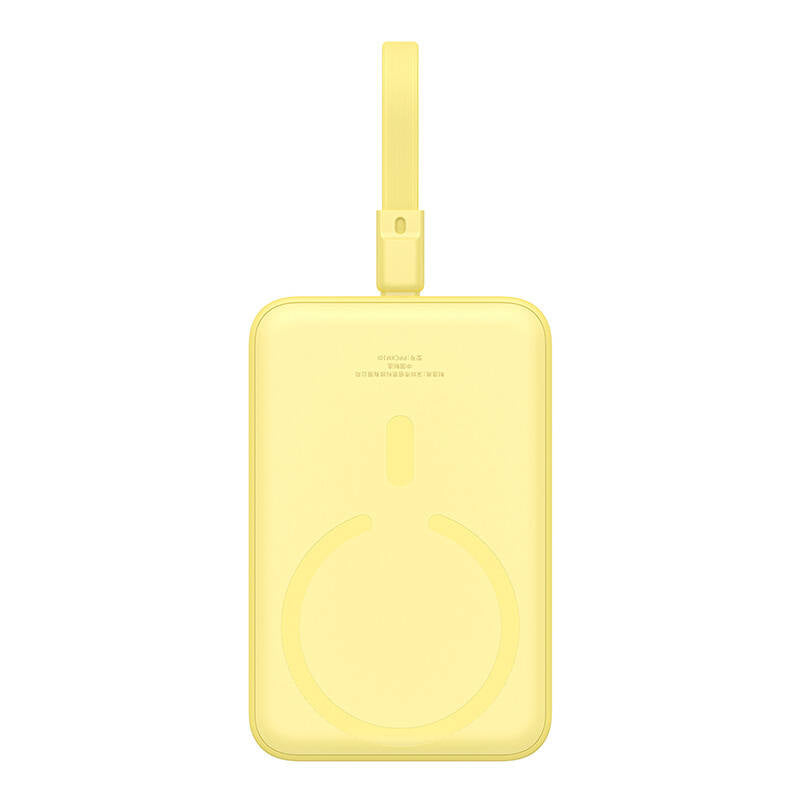 Εξωτερική Μπαταρία Wireless Baseus Magnetic Mini, 10000mAh, 20W, PD + FQI, 1 x Lightning - 1 x QI - 1 x USB-C, Κίτρινη P10022109Y23-00