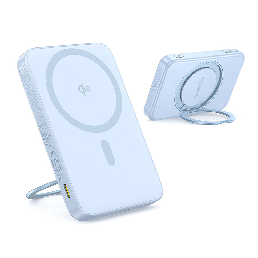 Εξωτερική Μπαταρία Wireless Baseus PicoGo, 5000mAh, 20W, PD + FQI, 1 x QI - 1 x USB-C, Μπλε P10076800313-00