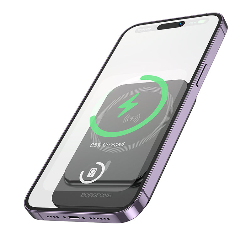 Εξωτερική Μπαταρία Wireless Borofone BJ63 Nimble, 5000mAh, 20W, PD + FQI, 1 x QI - 1 x USB-C, Μαύρη