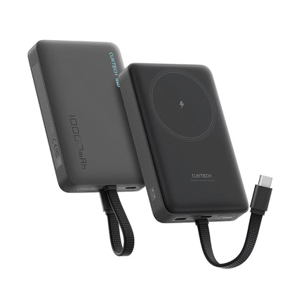 Ασύρματη Εξωτερική Μπαταρία Cuktech WPB100L, 10000mAh, 22.5W, PD + FQI, 1 x QI - 2 x USB-C, Μαύρη CKWPB100LGLBK