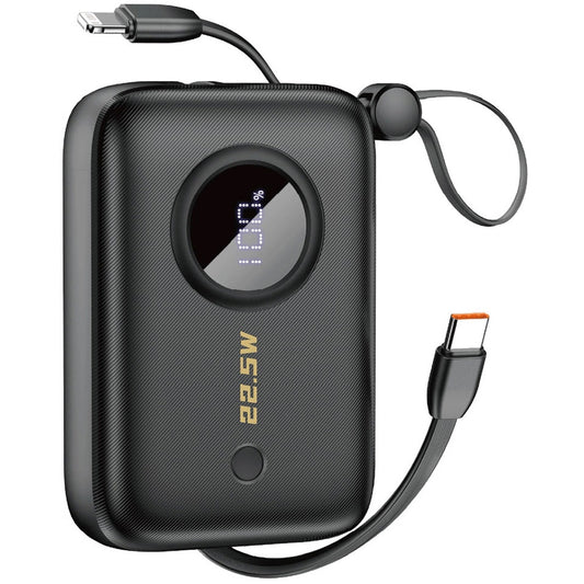 Εξωτερική Μπαταρία Dudao K14, 10000mAh, 22.5W, QC + PD, 1 x Lightning - 1 x USB-A - 2 x USB-C, Μαύρη