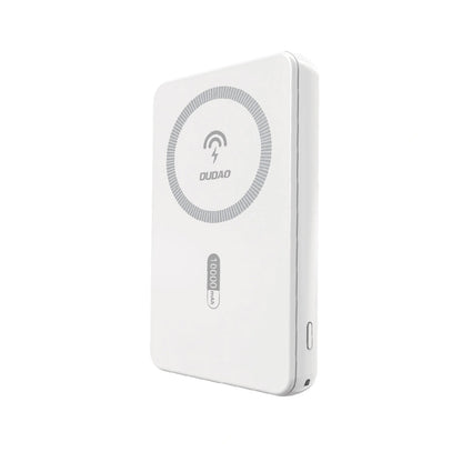 Wireless External Battery Dudao K14S, 5000mAh, 20W, QC + PD + FQI, 1 x QI - 1 x USB-A - 1 x USB-C, White
