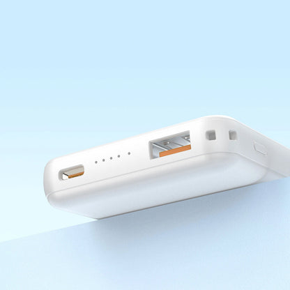 Wireless External Battery Dudao K14S, 5000mAh, 20W, QC + PD + FQI, 1 x QI - 1 x USB-A - 1 x USB-C, White