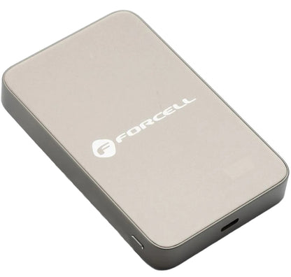 Εξωτερική Μπαταρία Wireless Forcell F5K8, 5000mAh, 15W, PD + FQI, 1 x QI - 1 x USB-C, Χρυσή