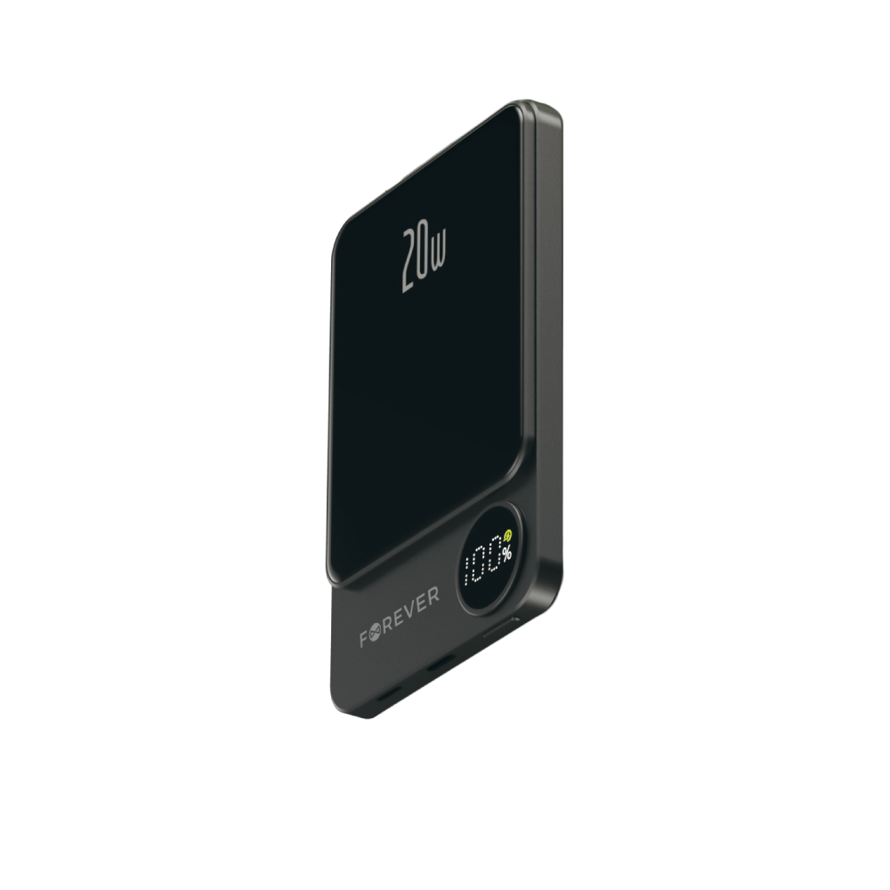 Εξωτερική Μπαταρία Wireless Forever MATB-200, 5000mAh, 20W, PD + FQI, 1 x QI - 1 x USB-C, Μαύρη