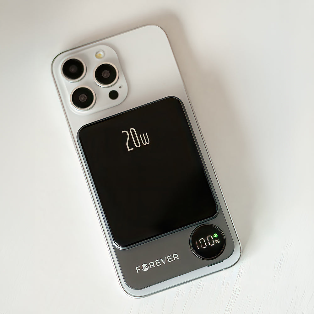 Εξωτερική Μπαταρία Wireless Forever MATB-200, 5000mAh, 20W, PD + FQI, 1 x QI - 1 x USB-C, Μαύρη