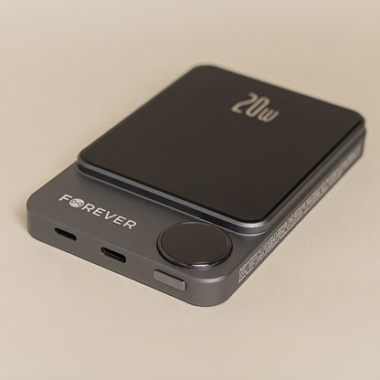 Εξωτερική Μπαταρία Wireless Forever MATB-200, 5000mAh, 20W, PD + FQI, 1 x QI - 1 x USB-C, Μαύρη