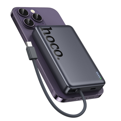 Εξωτερική Ασύρματη Μπαταρία HOCO Q44, 10000mAh, 20W, PD + FQI, 1 x QI - 2 x USB-C, Γκρι