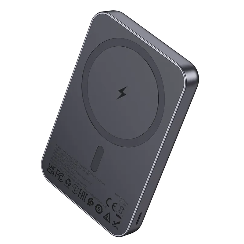 Εξωτερική Ασύρματη Μπαταρία HOCO J160, 5000mAh, 10W, 1 x QI - 1 x USB-C, Γκρι