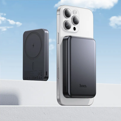 Εξωτερική Ασύρματη Μπαταρία HOCO J160, 5000mAh, 10W, 1 x QI - 1 x USB-C, Γκρι