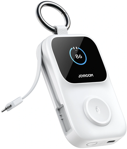 Εξωτερική Ασύρματη Μπαταρία Joyroom JR-W19, 5000mAh, 20W, QC + PD, 1 x Lightning - 1 x QI - 2 x USB-C, Λευκό