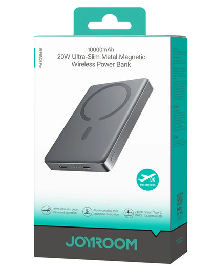Εξωτερική Ασύρματη Μπαταρία Joyroom JR-PBM08 Pro, 10000mAh, 22.5W, PD + FQI, 1 x QI - 2 x USB-C, Γκρι