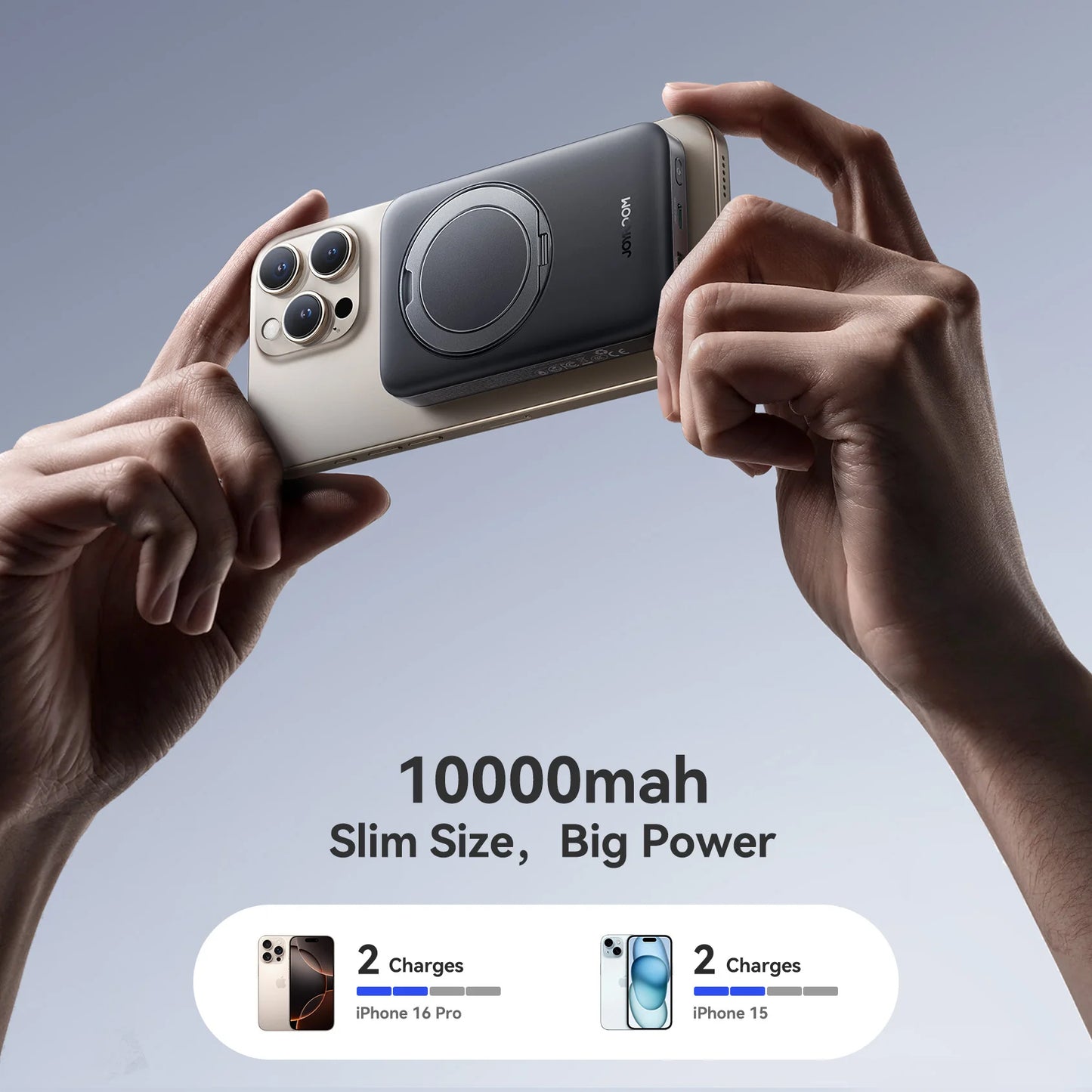 Εξωτερική Μπαταρία Wireless Joyroom JR-PBM12, 10000mAh, 22.5W, QC + PD + FQI, 1 x QI - 1 x USB-A - 1 x USB-C, Μαύρη