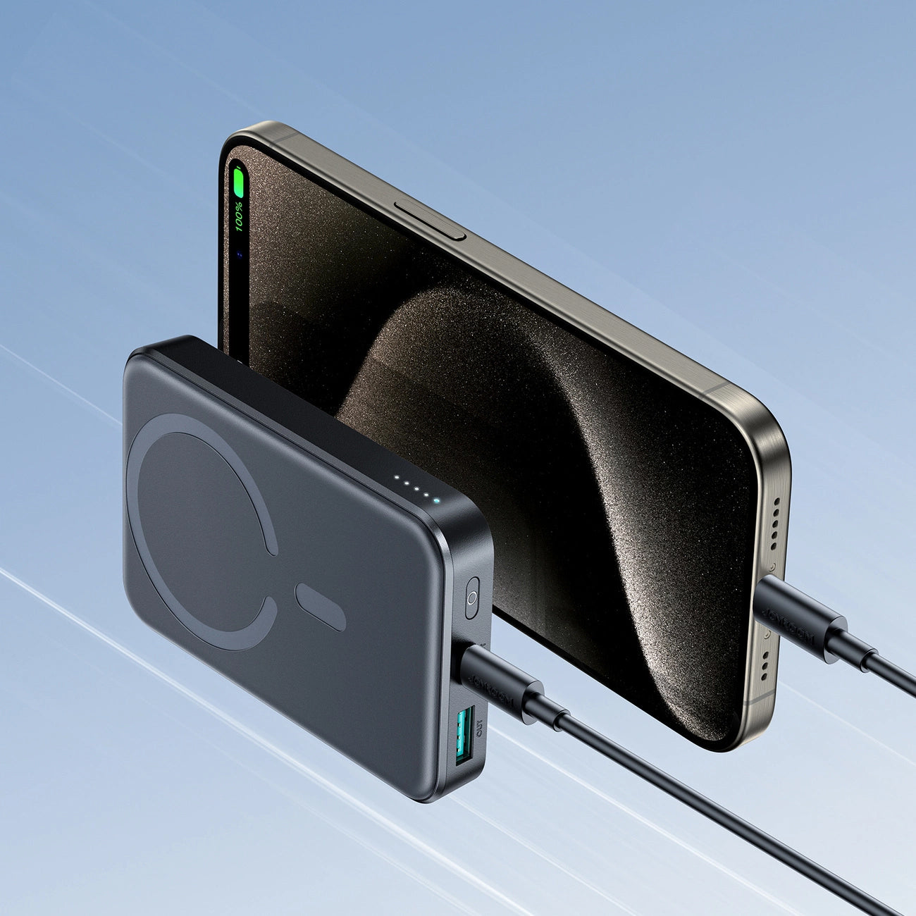 Εξωτερική Μπαταρία Wireless Joyroom JR-W020, 10000mAh, 20W, QC + PD + FQI, 1 x QI - 1 x USB-A - 1 x USB-C, Μαύρη