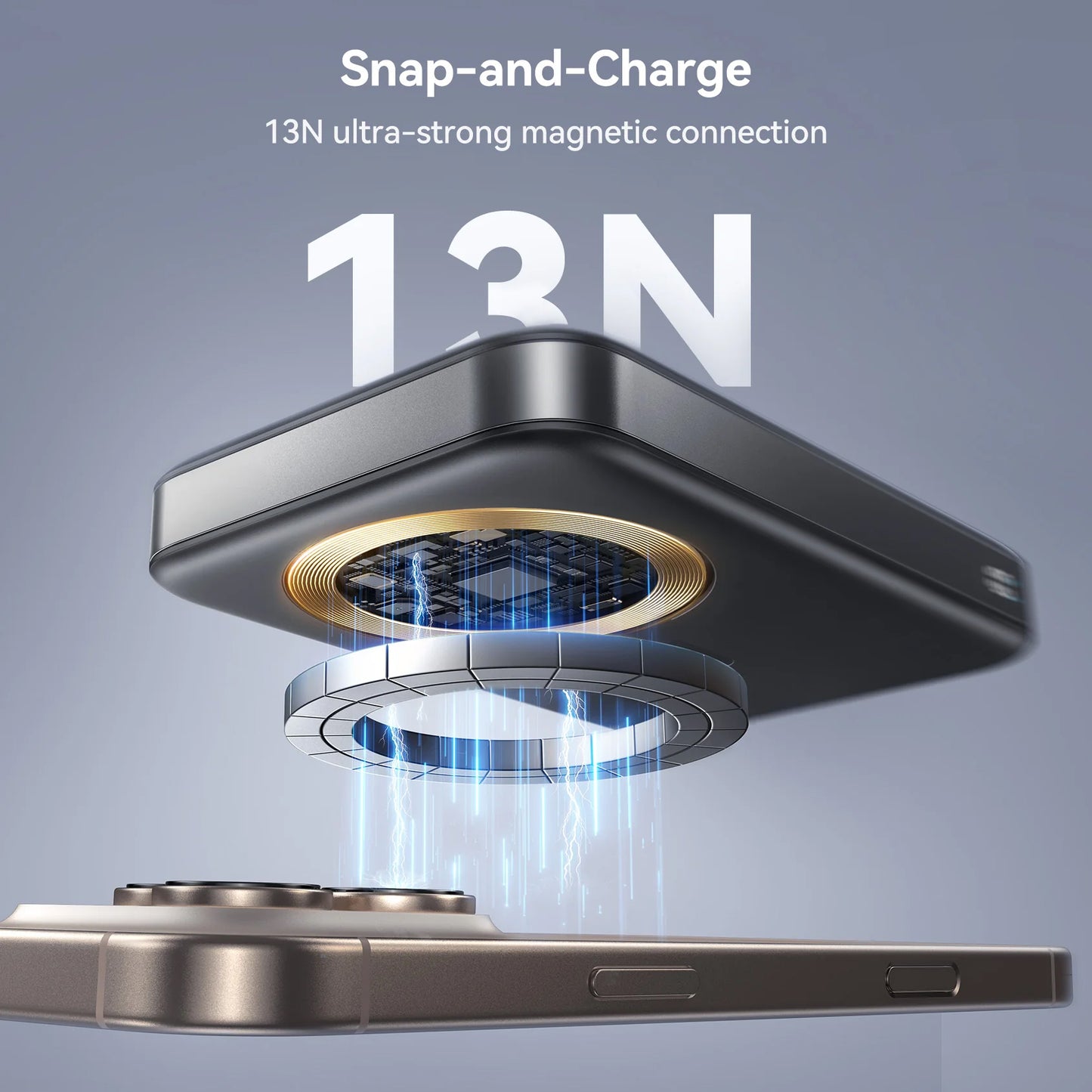 Εξωτερική Μπαταρία Wireless Joyroom JR-PBM12, 10000mAh, 22.5W, QC + PD + FQI, 1 x QI - 1 x USB-A - 1 x USB-C, Μαύρη