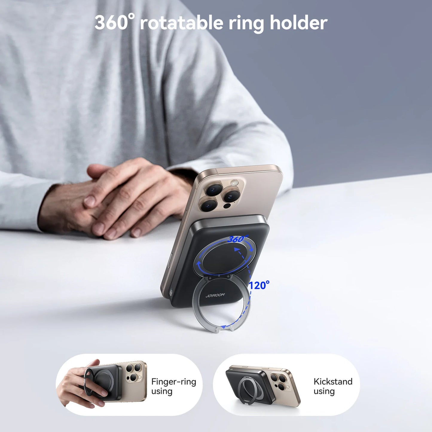 Εξωτερική Μπαταρία Wireless Joyroom JR-PBM12, 10000mAh, 22.5W, QC + PD + FQI, 1 x QI - 1 x USB-A - 1 x USB-C, Μαύρη