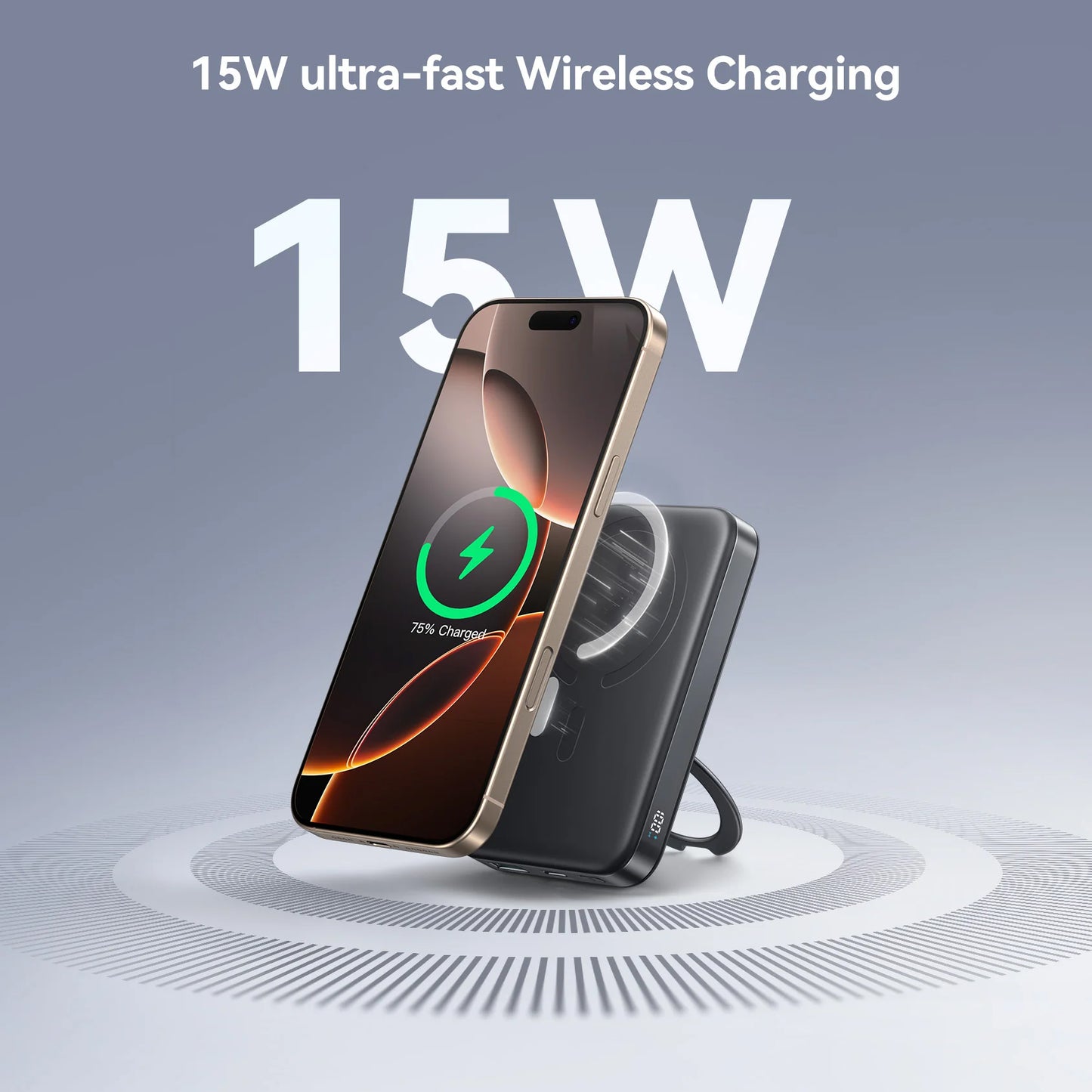 Εξωτερική Μπαταρία Wireless Joyroom JR-PBM12, 10000mAh, 22.5W, QC + PD + FQI, 1 x QI - 1 x USB-A - 1 x USB-C, Μαύρη