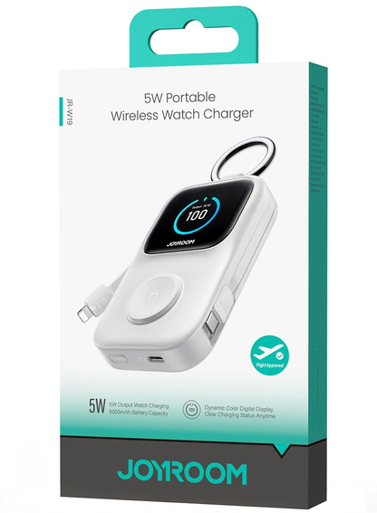 Εξωτερική Ασύρματη Μπαταρία Joyroom JR-W19, 5000mAh, 20W, QC + PD, 1 x Lightning - 1 x QI - 2 x USB-C, Λευκό