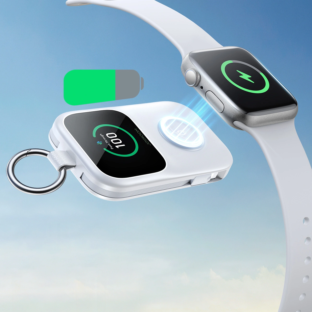 Εξωτερική Ασύρματη Μπαταρία Joyroom JR-W19, 5000mAh, 20W, QC + PD, 1 x Lightning - 1 x QI - 2 x USB-C, Λευκό