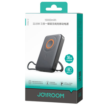Εξωτερική Μπαταρία Wireless Joyroom JR-PBM02, 10000mAh, 22.5W, PD + FQI, 1 x QI - 2 x USB-C, Μαύρη