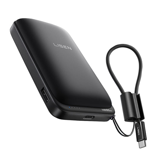 Εξωτερική Ασύρματη Μπαταρία Lisen P604, 10000mAh, 65W, QC + PD + FQI, 1 x QI - 1 x USB-A - 1 x USB-C, Μαύρο