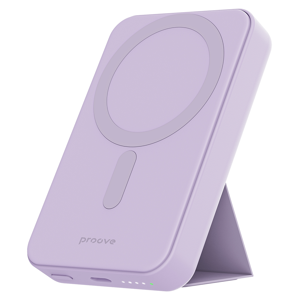Proove Hyperion Wireless External Battery, 10000mAh, 20W, PD + FQI, 1 x QI - 1 x USB-C, Purple