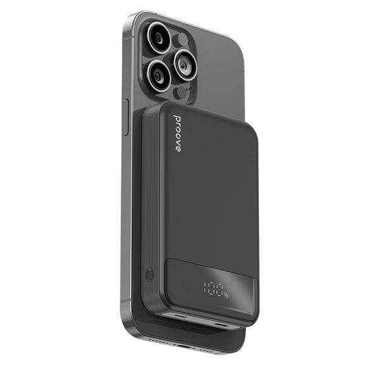 Proove Hoodman Wireless External Battery, 10000mAh, 20W, PD + FQI, 1 x QI - 1 x USB-C, Black PBH120010001